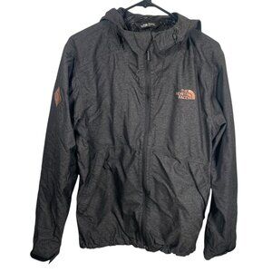 The North Face Millerton Rain Jacket Mens Medium Hood Shell Gray Pockets  Zip